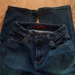 Kimes Ranch Women’s Boot Cut Jeans - Dark Blue with Red Accents